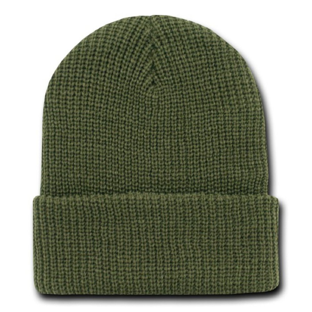 Olive Green Cuffed Watch Cap Beanie