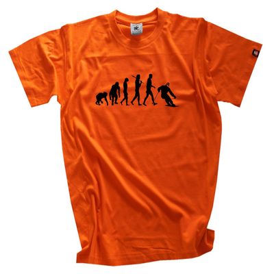 Standard Edition Ski Skier Downhill Evolution T-Shirt Orange L