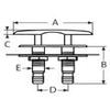 Retractable Cleat, A4/AISI 316 Stainless Steel, 200 x 70 mm view 2
