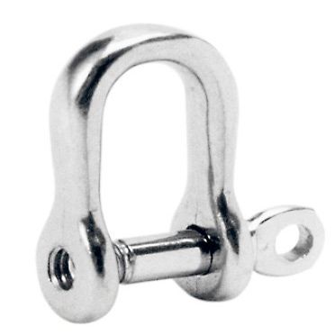 Yacht Steel Flat Shackle, Round, 12 x 21 mm