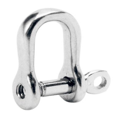 Yacht Steel Flat Shackle, Round, 12 x 21 mm