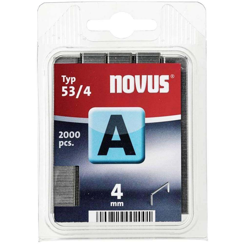 Novus 4 mm Fine Wire Staples, 2,000 Staples, Type A53/4
