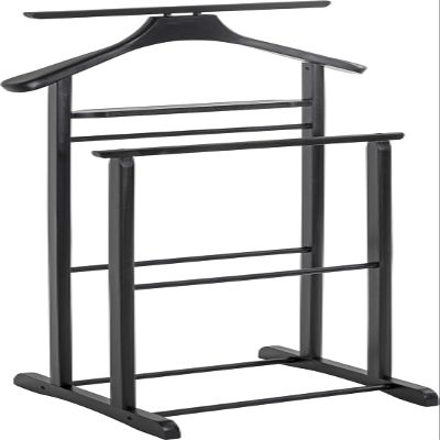 HAKU Clothes Valet, Black Solid Wood, Traditional Style – W 47 x H 102 x D 36 cm