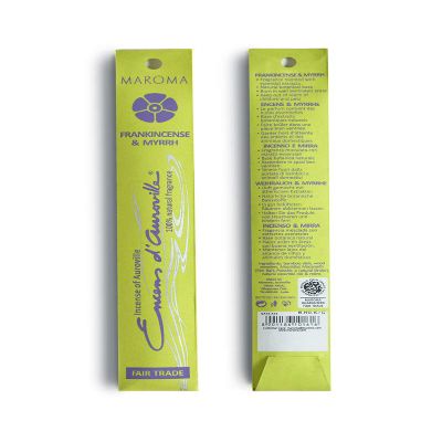 DG-EXODIF Maroma Encens d'Auroville Frankincense & Myrrh Incense Sticks, 10 Count