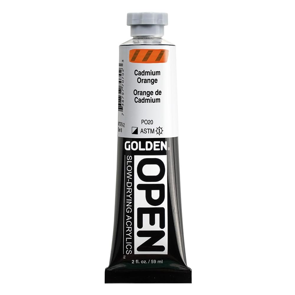 GOLDEN OPEN Slow-Drying Acrylic, Cadmium Orange, 59 ml Tube