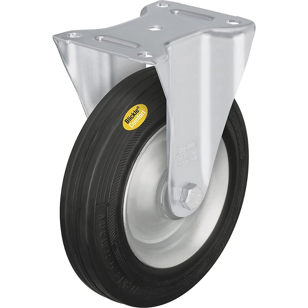 BLICKLE B-RD 252R Fixed Caster, 25 cm Wheel Diameter, 990 lb Load Capacity