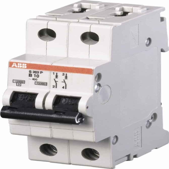 ABB S202P Z 0.5 Automatic Circuit Breaker, 25 kA, 2-Pole