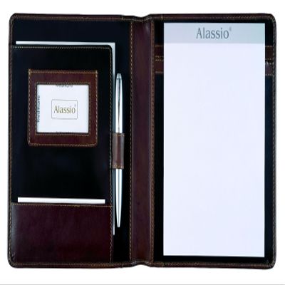 Alassio MONACO A5 Writing Folder in Vegetable-Tanned Leather, Antique Dark Brown