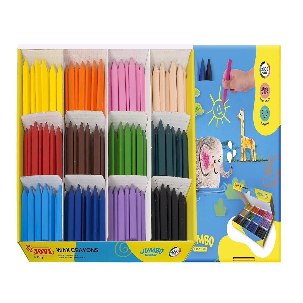 Jovi Triwax Wax Crayons, Triangular, Odorless, Easily Washable