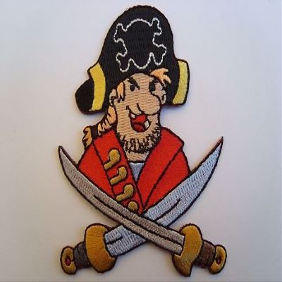 alles-meine.de GmbH Pirate Iron-On Appliqué Patch, 6.5 x 7.9 cm