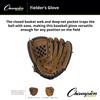 Champion Sports Leather Front/Vinyl Back Fielder's Glove, Brown view 4