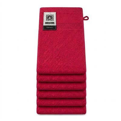 Egeria 2010450 Diamant Cotton Washcloth, China Red, 15 x 21 cm