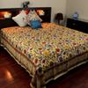 Indian Cotton Bedspread with Sunflower Print view 1