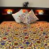 Indian Cotton Bedspread with Sunflower Print view 2