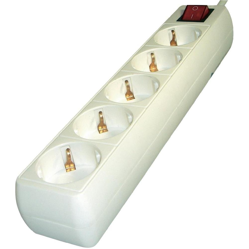 Gembird SPG4-C-6 5-Outlet Surge Protector, 1.80 m, White