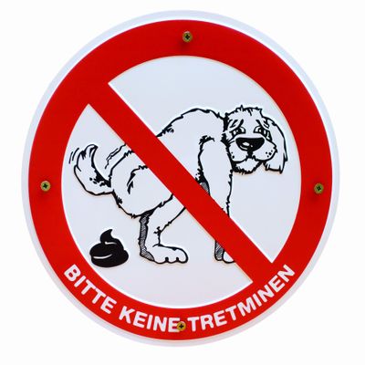 Aluminum Prohibition Sign “Please No Dog Landmines,” 200 mm, 0.6 mm