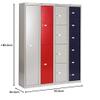 BISLEY Office Wardrobe Cabinet, 1 Compartment, 2 Sections, 305 mm Deep, Metal, Traffic White, 30.5 x 30.5 x 180.2 cm view 2