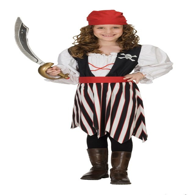 Rubies Pirate Girl Costume, Size 128, 2-Piece