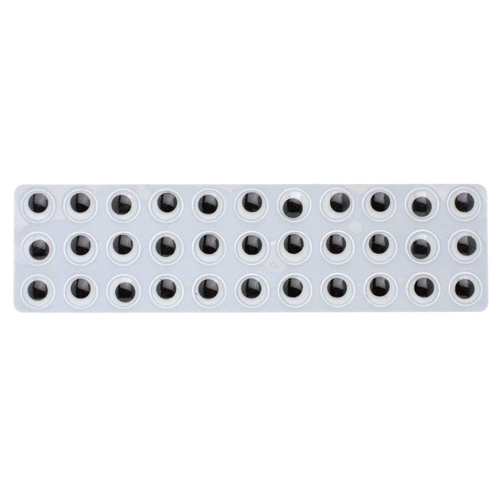 GLOREX 20 mm Round Googly Eyes, 12 Self-Adhesive Pieces