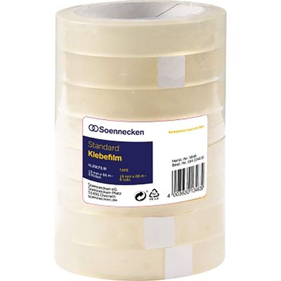 Soennecken Clear Adhesive Tape, 19 mm x 66 m, 8/Pack