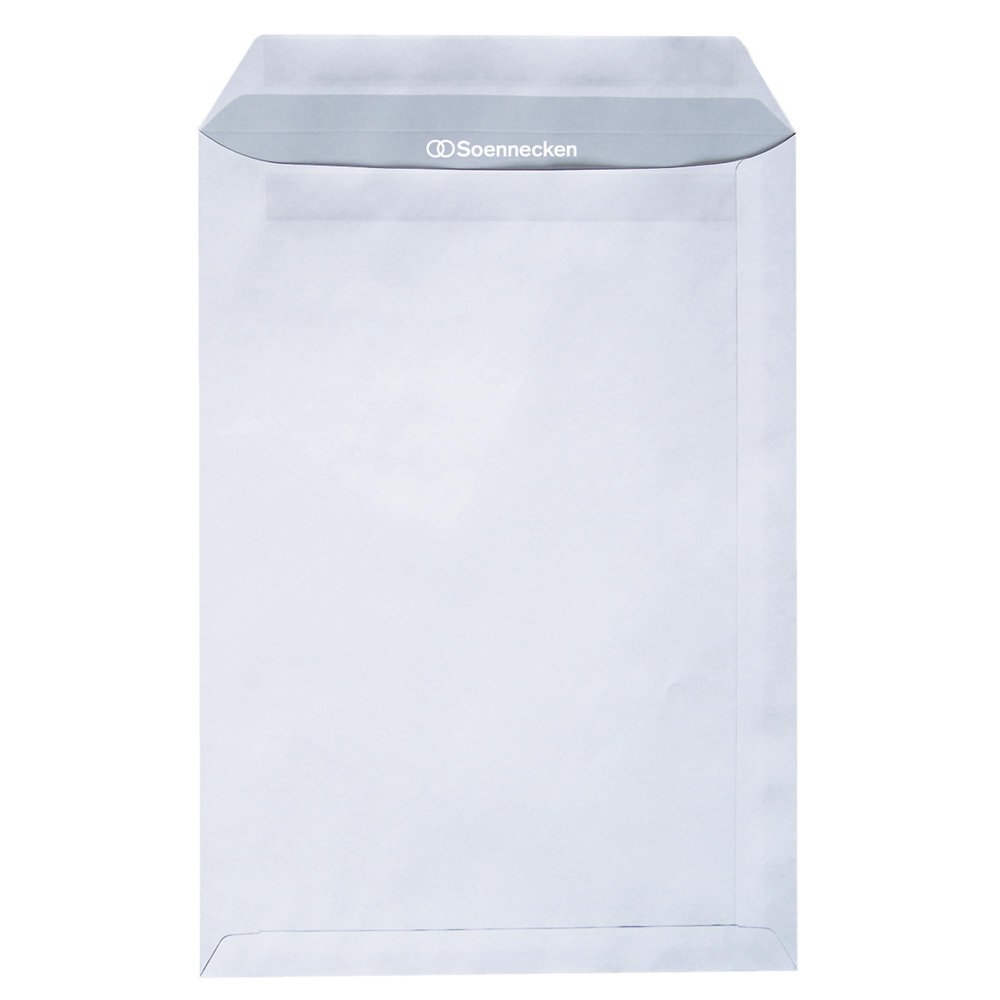 Soennecken Mailing Envelopes 2909, B4, 100 gsm, Windowless, Self-Adhesive, White, 250/Pack