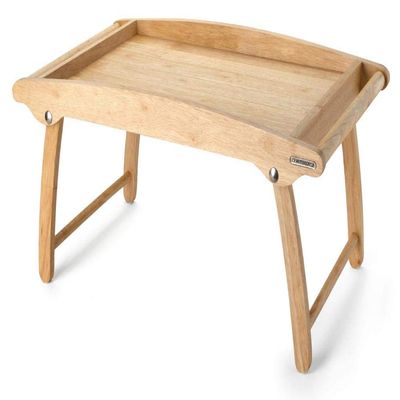 Continenta Rubberwood Bed Tray, Bed Table, Breakfast Tray, 61 x 35 x 7 cm
