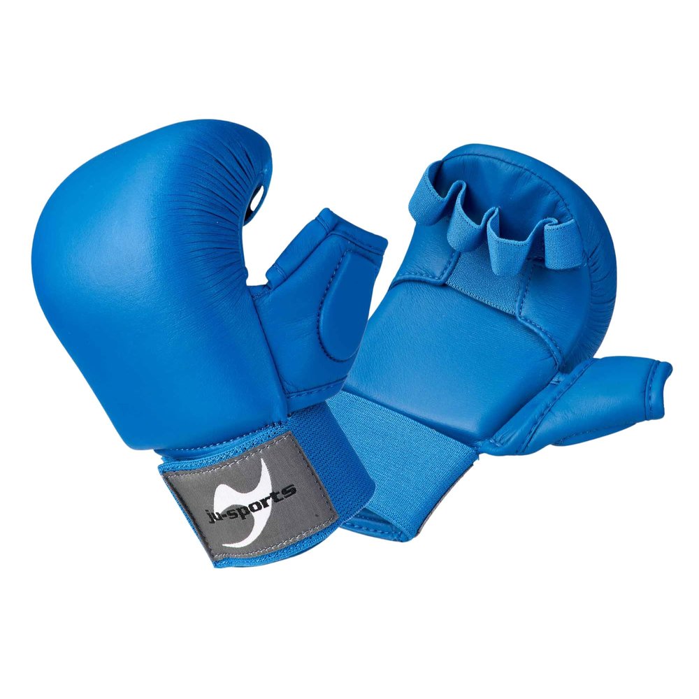 Ju-Sports Karate Gloves, Blue, Synthetic Leather, Size L