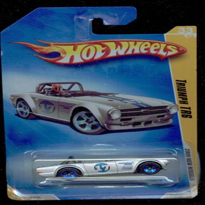 Hot Wheels 2009-33/42 New Models 033/190 Silver Triumph TR6, 1:64 Scale by Mattel