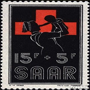 Prophila Collection Saarland No. 360 (Complete Issue), Canceled, 1955 Red Cross
