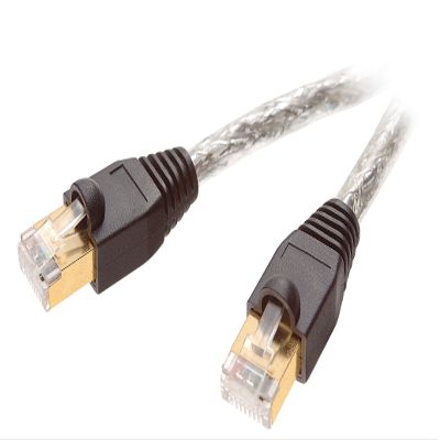 Vivanco Cat 6 Network Cable, 1:1 Wired, Gold-Plated Contacts, Double-Shielded, RJ45, 10 m, Transparent
