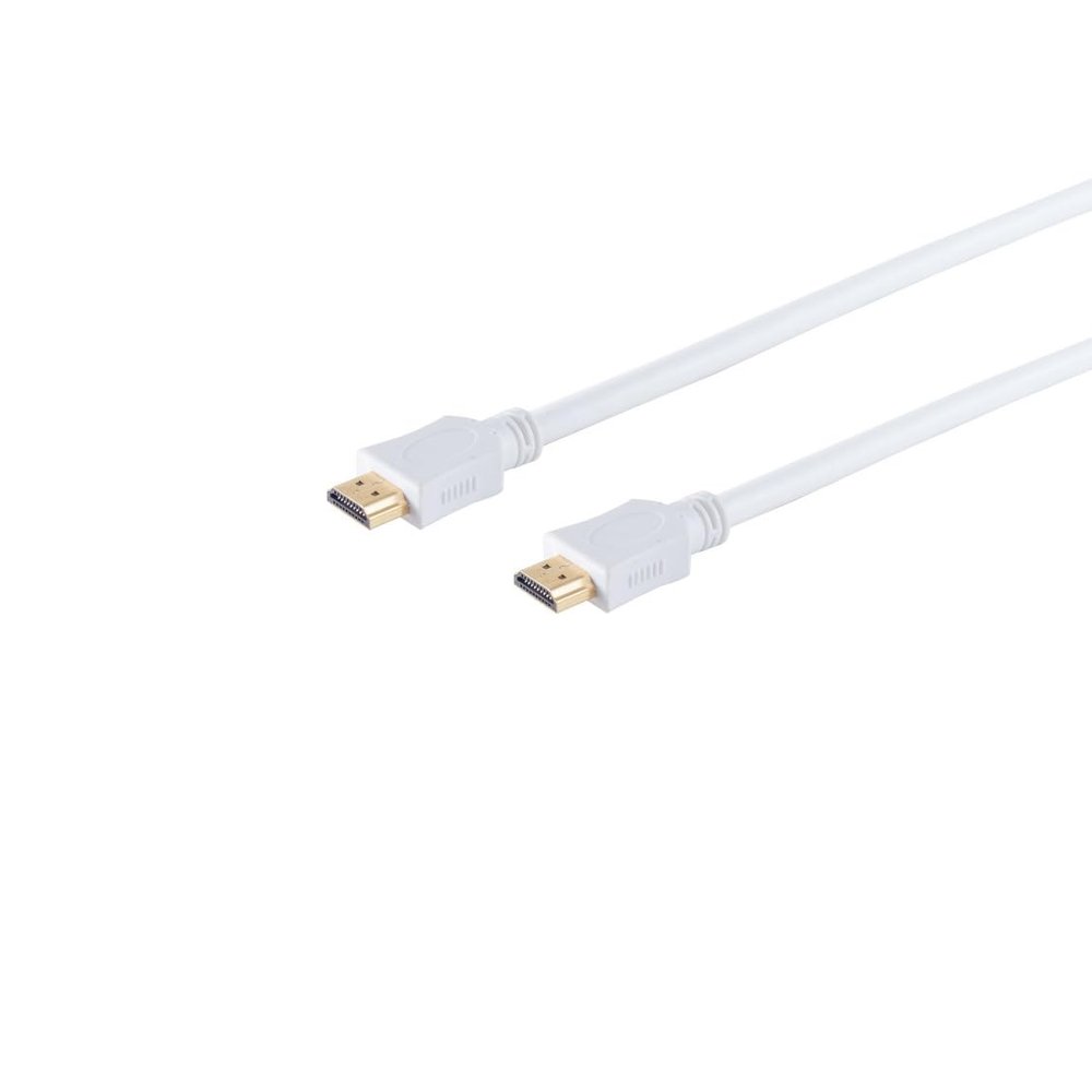 HDMI Cable A-to-A, Gold-Plated, HEAC, White, 3 m
