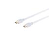 HDMI Cable A-to-A, Gold-Plated, HEAC, White, 3 m view 1