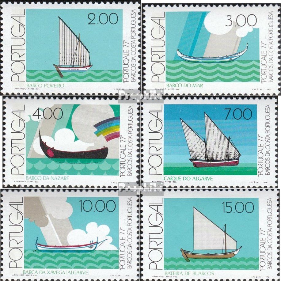 Prophila Collection Portugal 1378y–1383x Complete Set, MNH **, PORTUCALE 77 1977, Ships