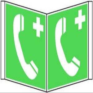 0676. Corner Sign Emergency Telephone E 007 – Plastic LNL CORNER SIGN EMERGENCY TELEPHONE E07 – 150 x 150 mm
