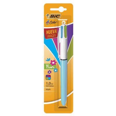 BIC 4-Color Fashion Ballpoint Pen, Medium Point (1.0 mm), Assorted Ink Colors, 1 Count