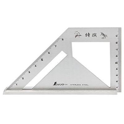 Shinwa Stainless Steel Miter Square with Stop, L-Shaped, 170 x 100 x 15 mm