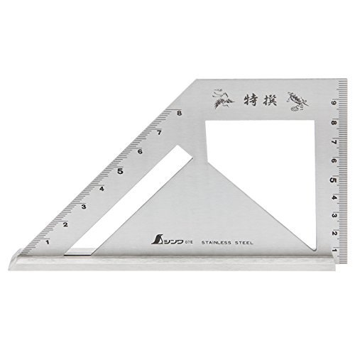 Shinwa Stainless Steel Miter Square with Stop, L-Shaped, 170 x 100 x 15 mm
