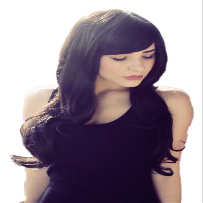Prettyland Women's 70 cm Long Curly Wavy Natural Everyday Wig, Black C086