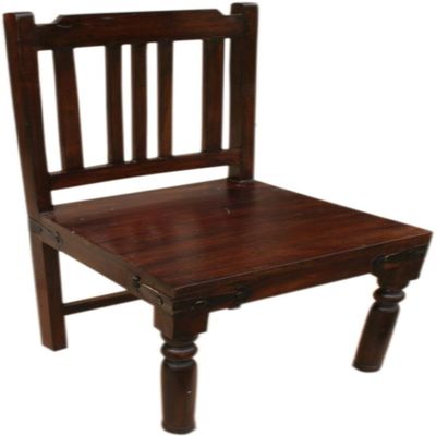 Solid Acacia Wood Colonial-Style Chair with Iron Fittings, Model 3