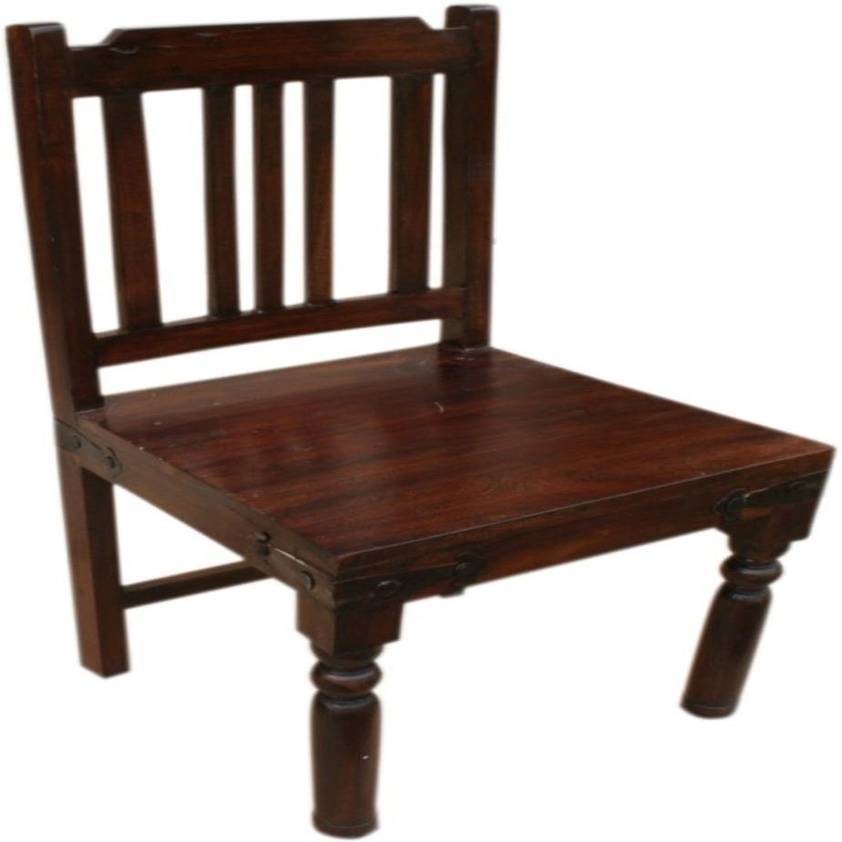 Solid Acacia Wood Colonial-Style Chair with Iron Fittings, Model 3