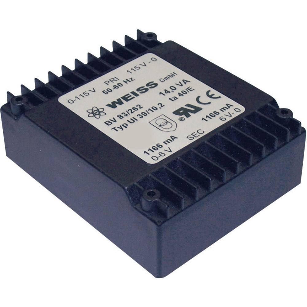 Weiss Elektrotechnik 83/265 PCB Transformer, 2 x 115 V to 2 x 12 V AC, 14 VA, 583 mA