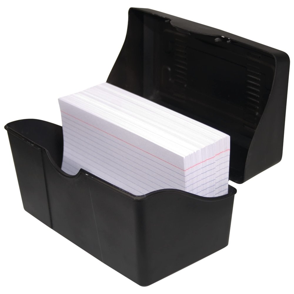 ADVANTUS 4 x 6 Index Card Holder, Holds 300 Cards, Black (45002)