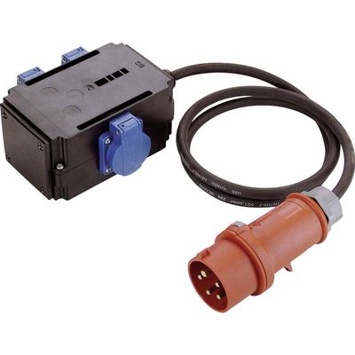 as - Schwabe MIXO Heavy-Duty Power Distributor, CEE Plug, 400 V/16 A/5-Pin, IP44