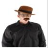 Brown Bowler Hat - Classic Felt Hat with Size Adjustment Band view 1