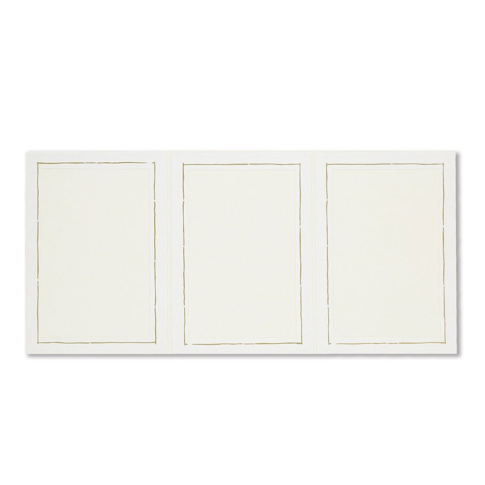 10 White 3-Panel Accordion Photo Mounts with Gold Border, for 13 x 18 cm Photos