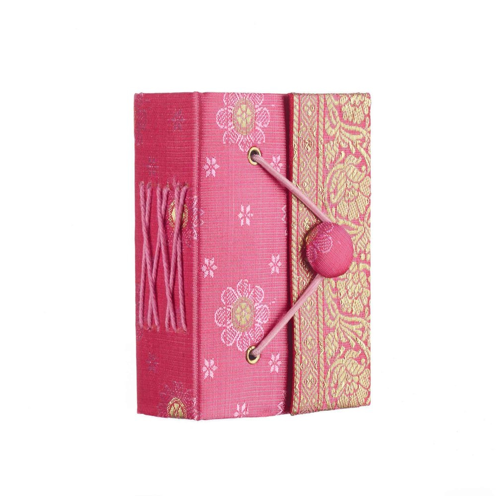 Fair Trade Sari Mini Diary, 80 x 105 mm, Pink
