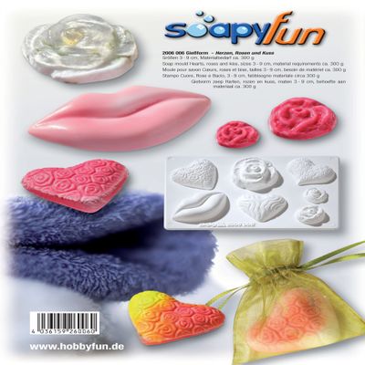 Soap Mold: Hearts, Rose, Cow
