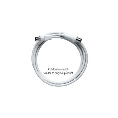 Axing BAK 200-80 BK Class A Coaxial Cable with IEC Plug and Socket, 2 m, White