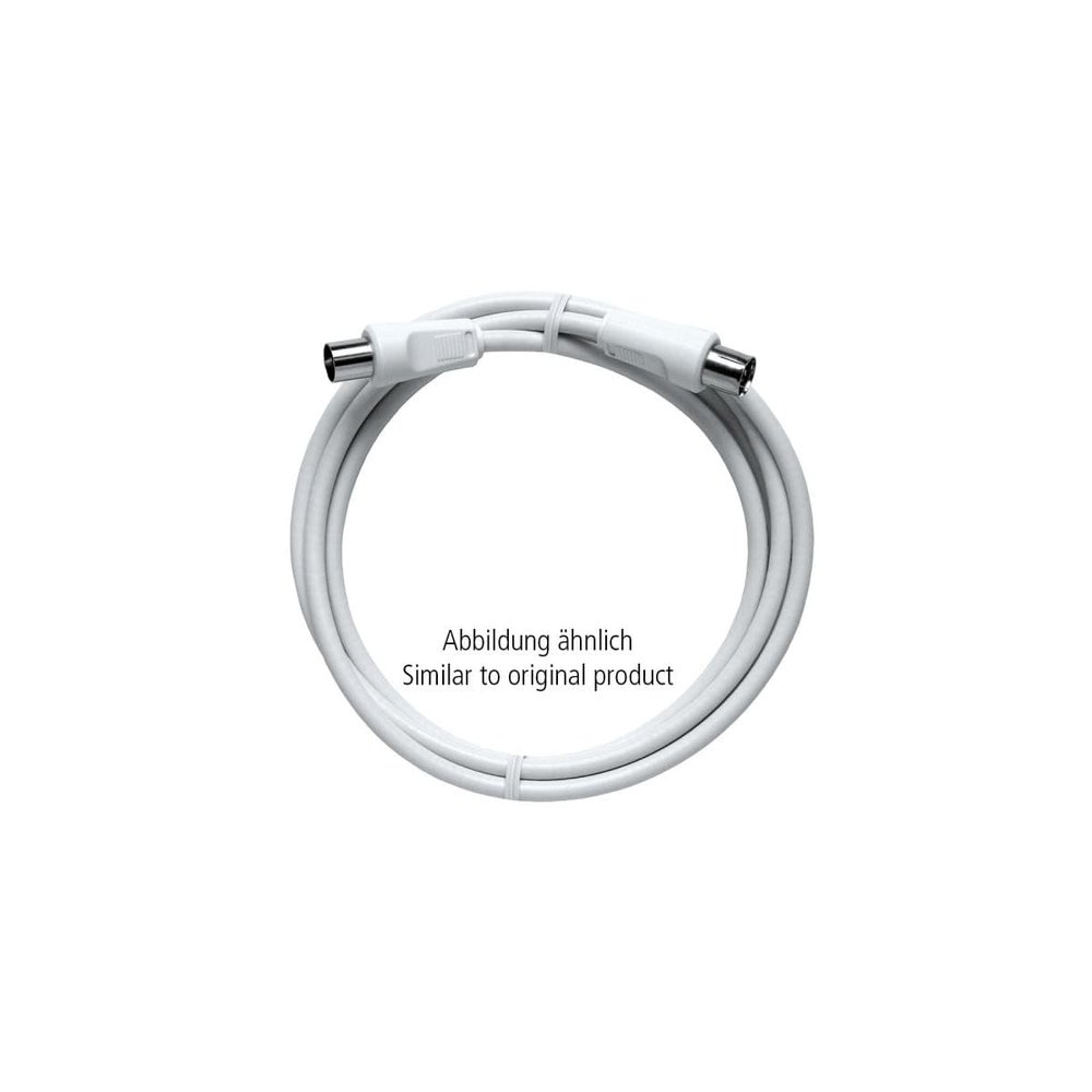 Axing BAK 200-80 BK Class A Coaxial Cable with IEC Plug and Socket, 2 m, White