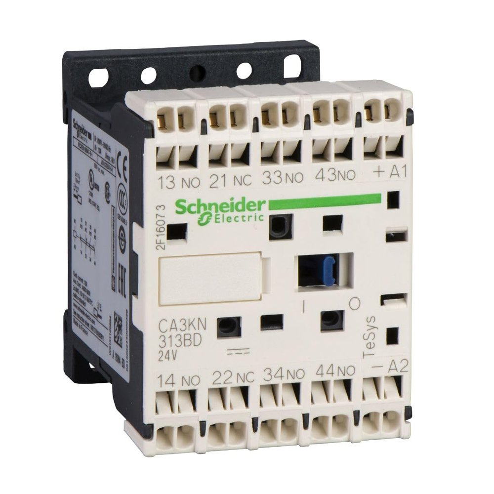 Schneider Electric TeSys CA Control Relay, 0.003 kW, 4 NO, 24 V DC / 10 A, 4-Pole Changeover, 58 × 45 mm